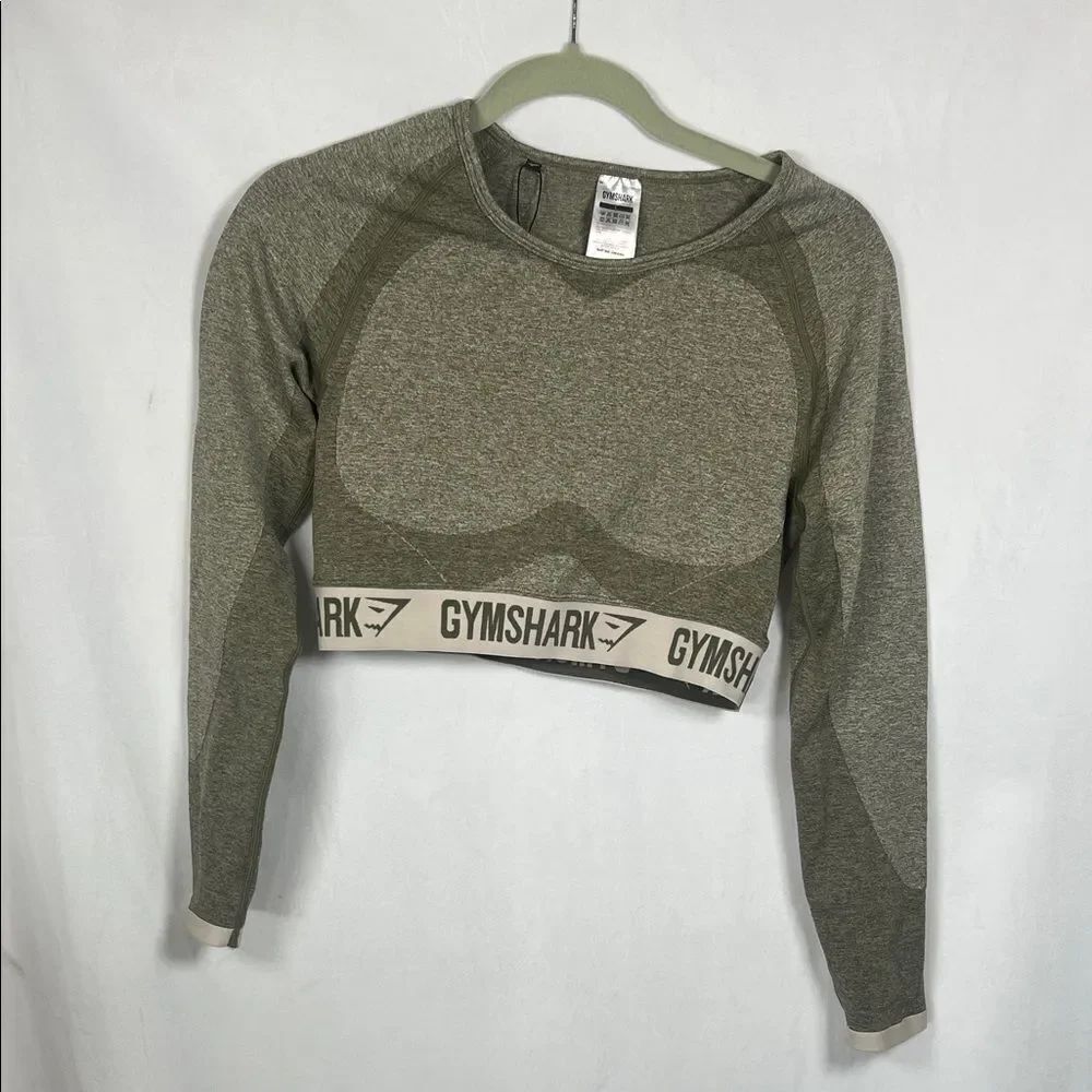 Gymshark Flex Long Sleeve Crop Top Shirt Seamless size L